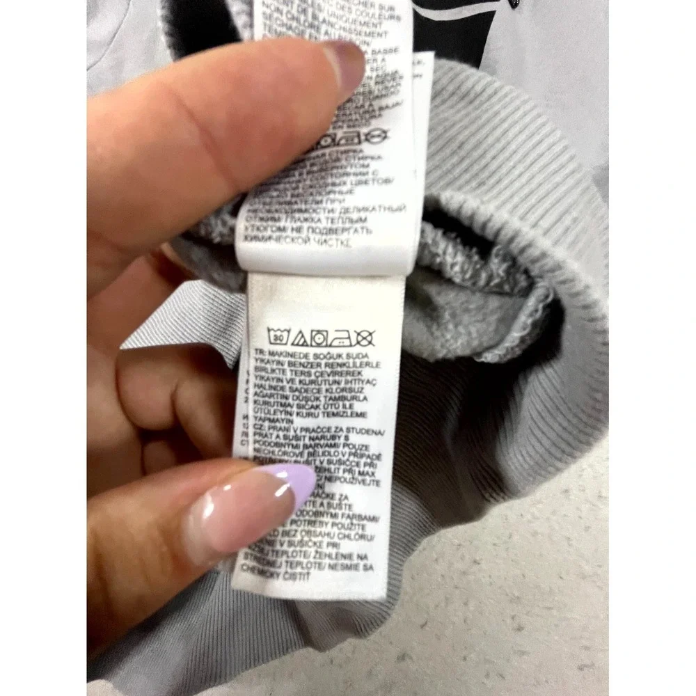 The North Face Hoodie Mens Small Gray Cotton Fleece Lined Drawstring Pullover‎